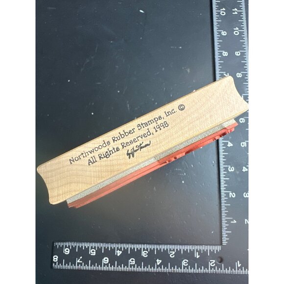 Northwoods Rubber Stamps Wooden Cornucopia Stamp Thanksgiving Harvest - Picture 3 of 3